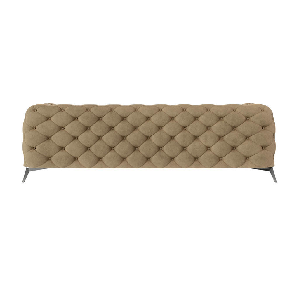 Thumbnail - S-Style Möbel Chesterfield-Sofa, Beige, Textil, Echtholz,Buche, Birke, 3-Sitzer, Füllung: Polyetherschaumkern, 243x75x10...