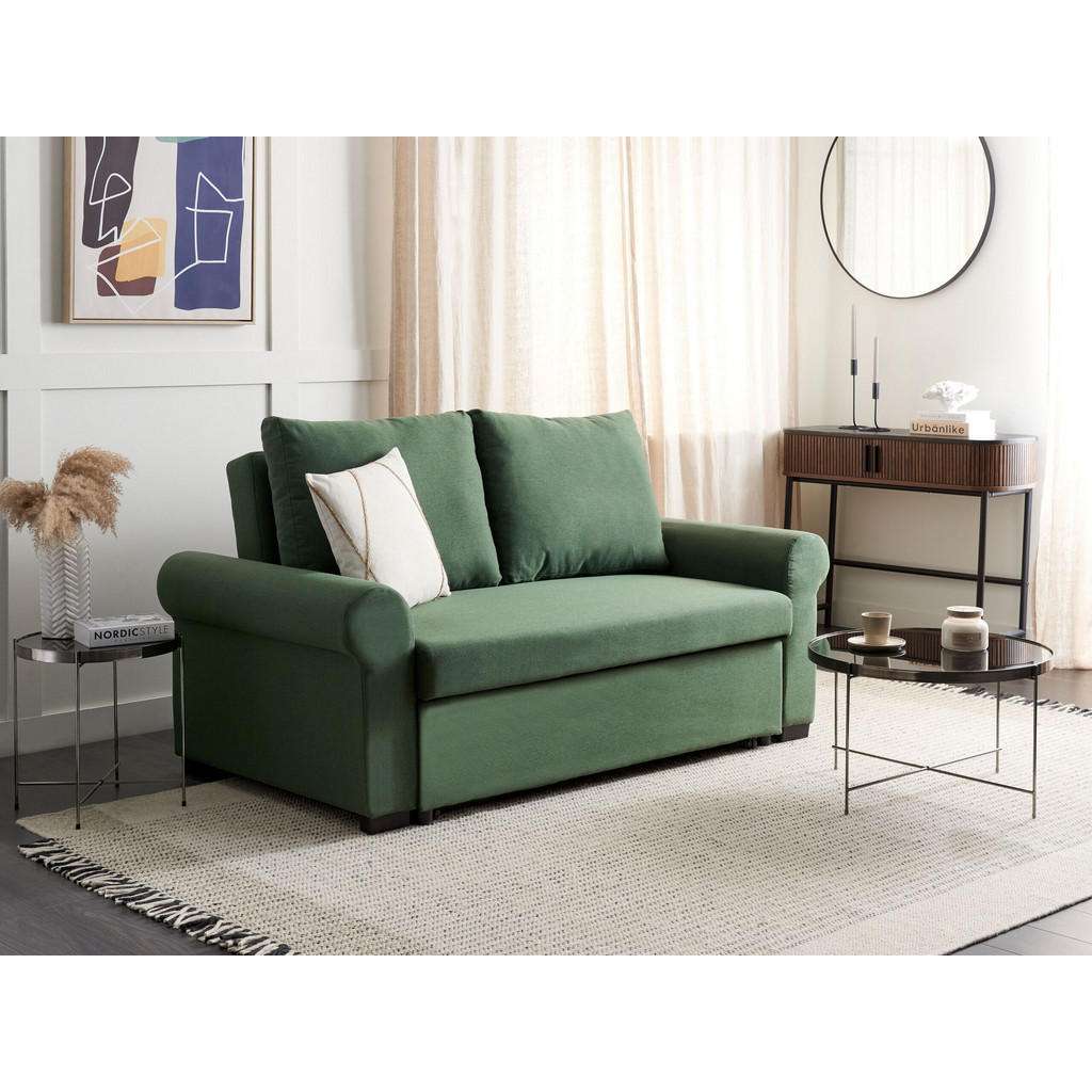 Thumbnail - Beliani 2-Sitzer-Schlafsofa, Grün, Textil, 173x92x93 cm, Wohnzimmer, Sofas & Couches, Schlafsofas
