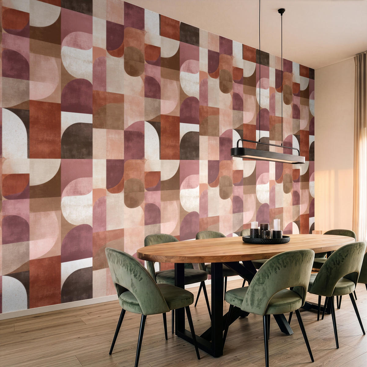 TAPETE - Geometrie - Modern - Retro - 450x280 cm - Multicolor, Papier (450/280cm) - OnlyWow