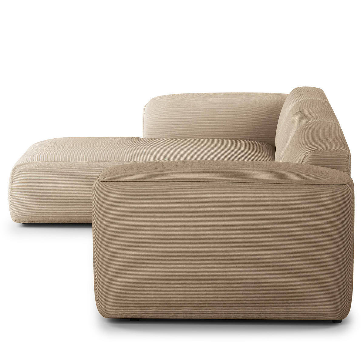 3-SITZER ECKSOFA mit Longchair - Taupe/Schwarz, Kunststoff/Textil (317/173cm) - home24