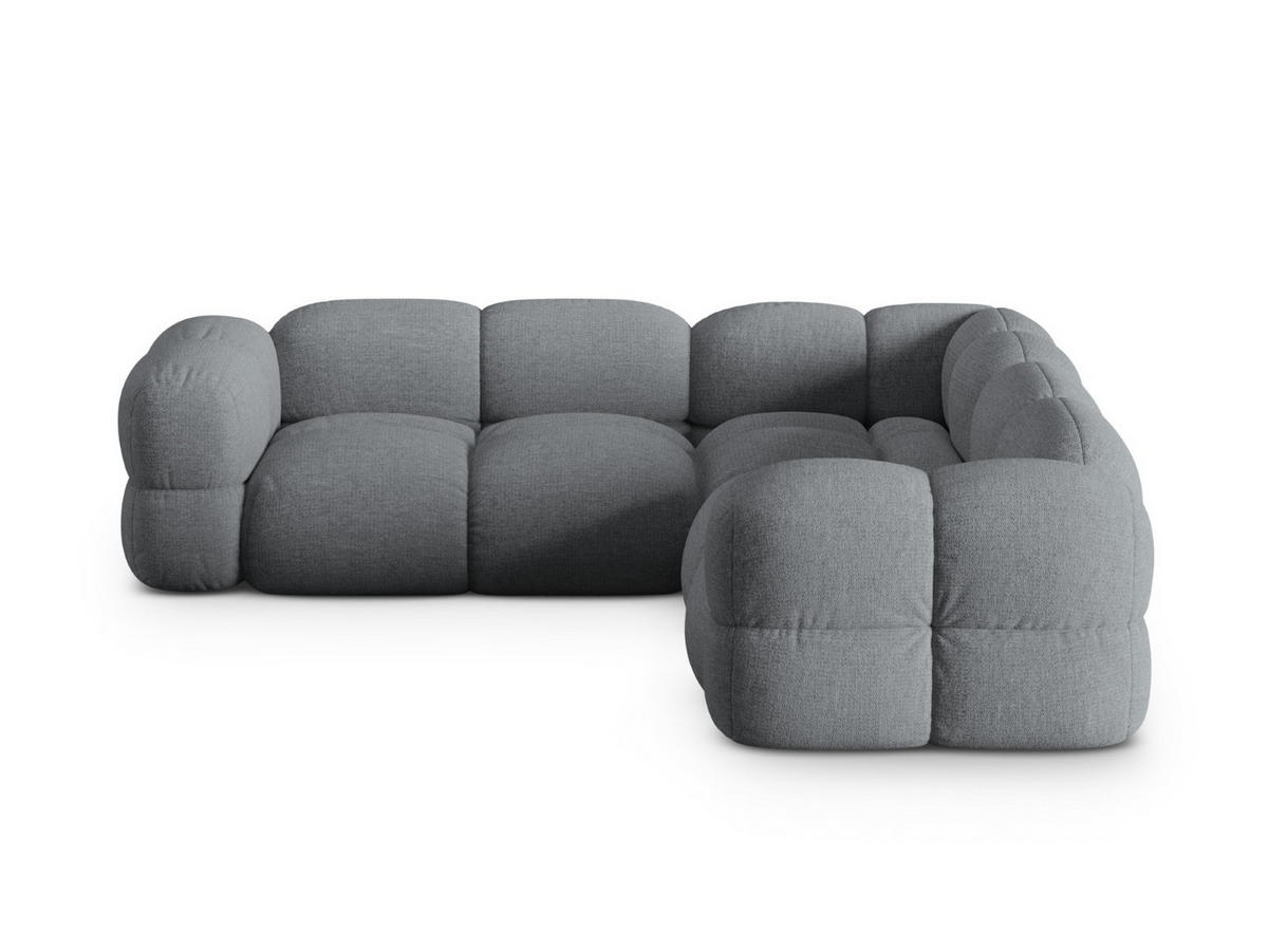 WENDBARES-ECKSOFA Loretto aus strukturiertem Stoff grau 4 Sitzplätze - Grau, Textil (250/250cm) - Cosmopolitan Design