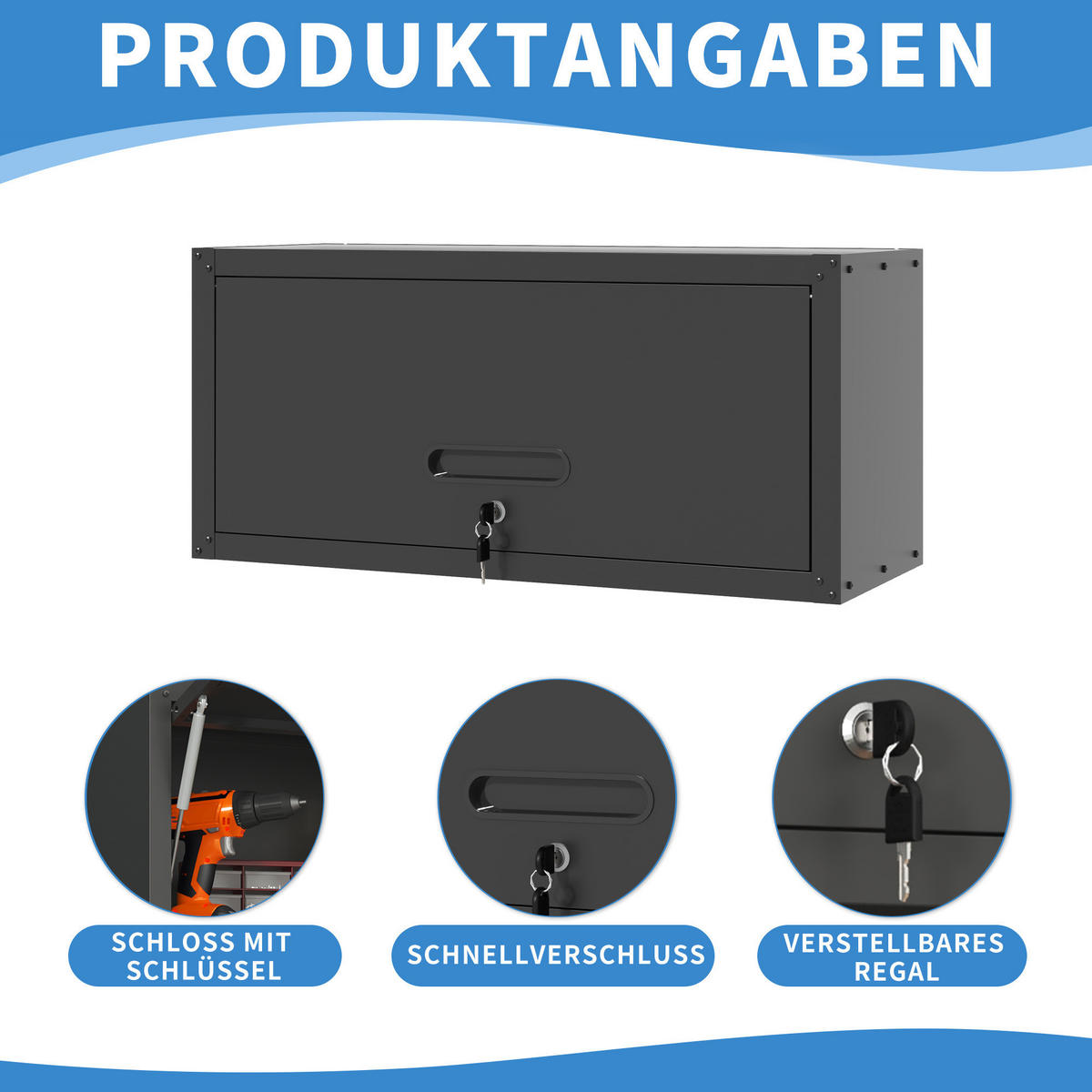 KOMBINATIONSKOFFER – Höhe 34,5 cm × Breite 75 cm × Tiefe 30 cm - Schwarz, Metall (30/34.5/75cm) - DCA
