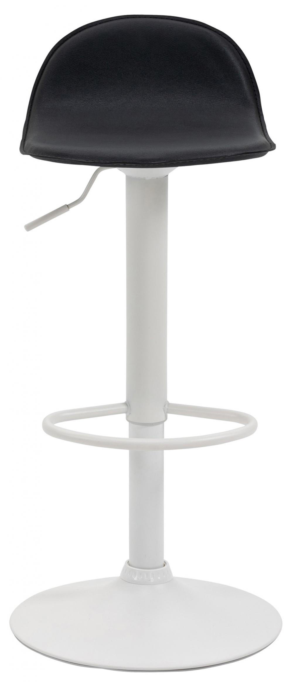 BARHOCKER 2er Set Lederlook schwarz - Schwarz/Weiß, Textil/Metall (39/94/41cm) - CLP