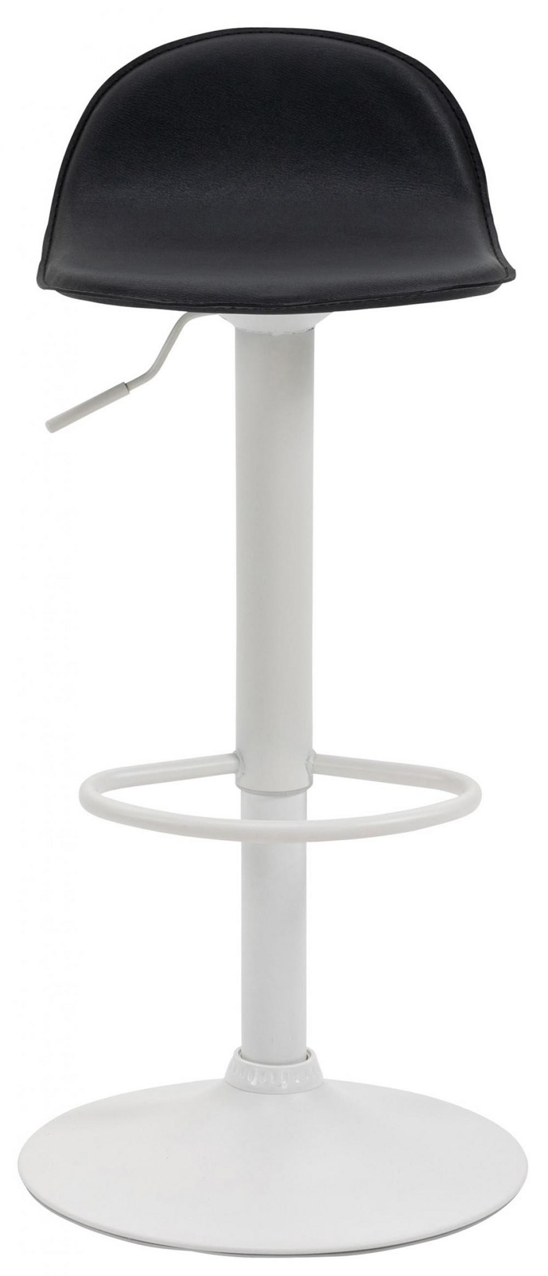 BARHOCKER Lederlook schwarz - Schwarz/Weiß, Textil/Metall (39/73/41cm) - CLP