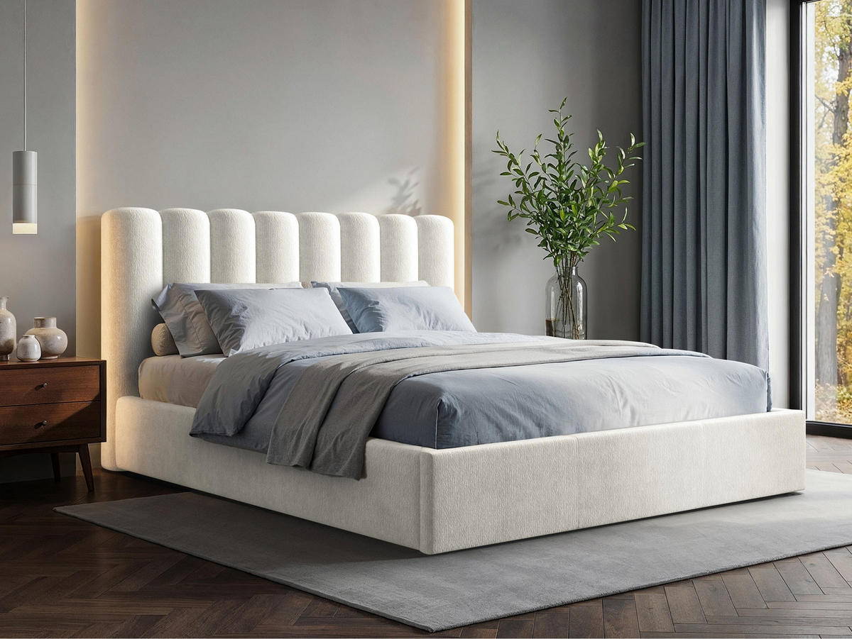 POLSTERBETT Nox - Creme/Naturfarben, Holzwerkstoff/Textil (180/200cm) - MIRJAN24