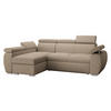 ECKSOFA Boston Mini, Seite: Links - LC+2R - Chromfarben/Beige, Holz/Textil (255/170cm) - MIRJAN24