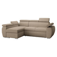ECKSOFA Boston Mini, Seite: Links - LC+2R - Chromfarben/Beige, Holz/Textil (255/170cm) - MIRJAN24