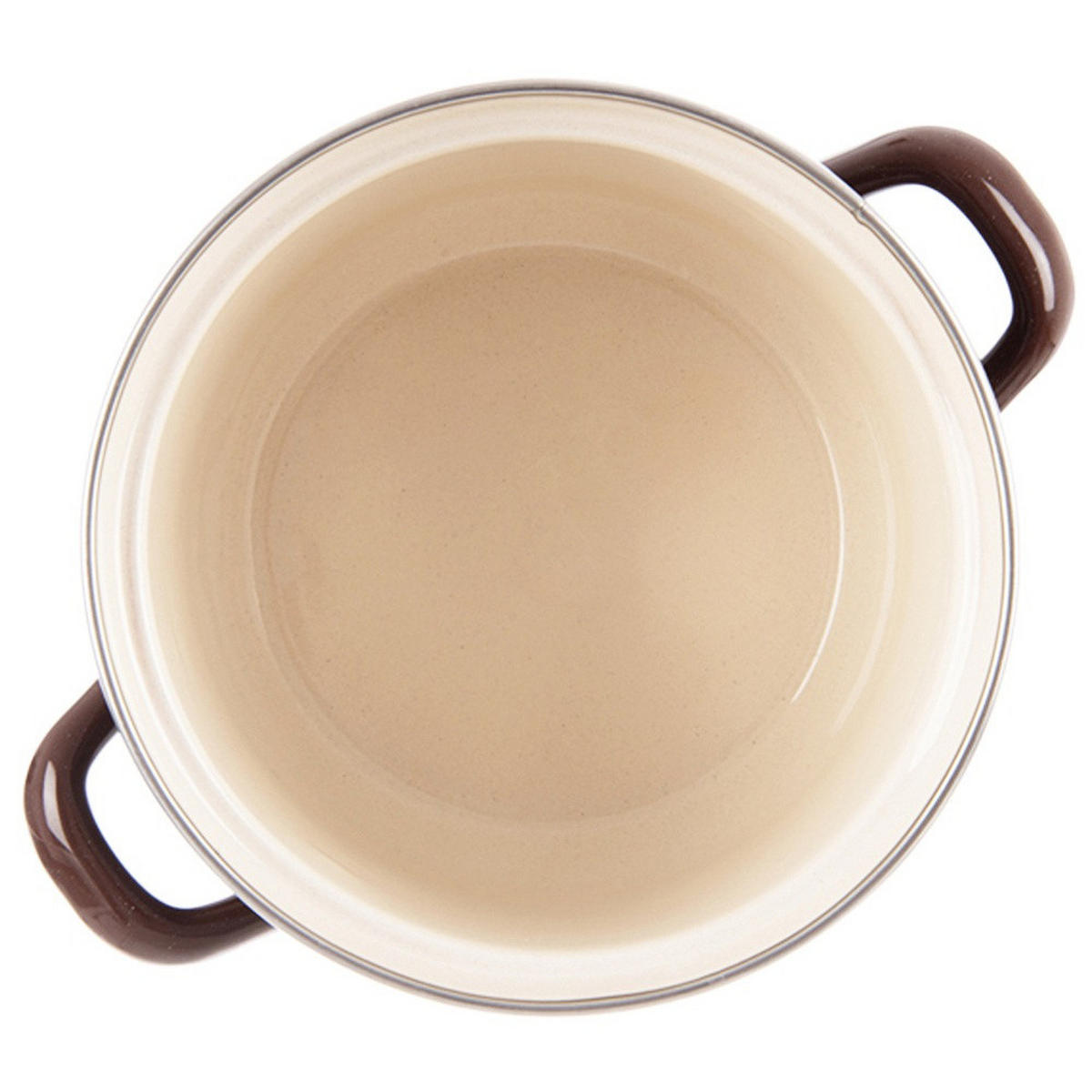 EMAILLIERTOPF Brown mit Griffen braun - Braun, Metall (16cm) - Orion 