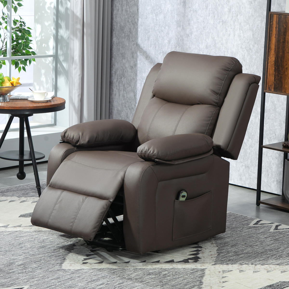 FERNSEHSESSEL DE-15401 elektrisch verstellbar mit Aufstehhilfe Braun - Braun, Leder (76/105/90cm) - ComfortXL