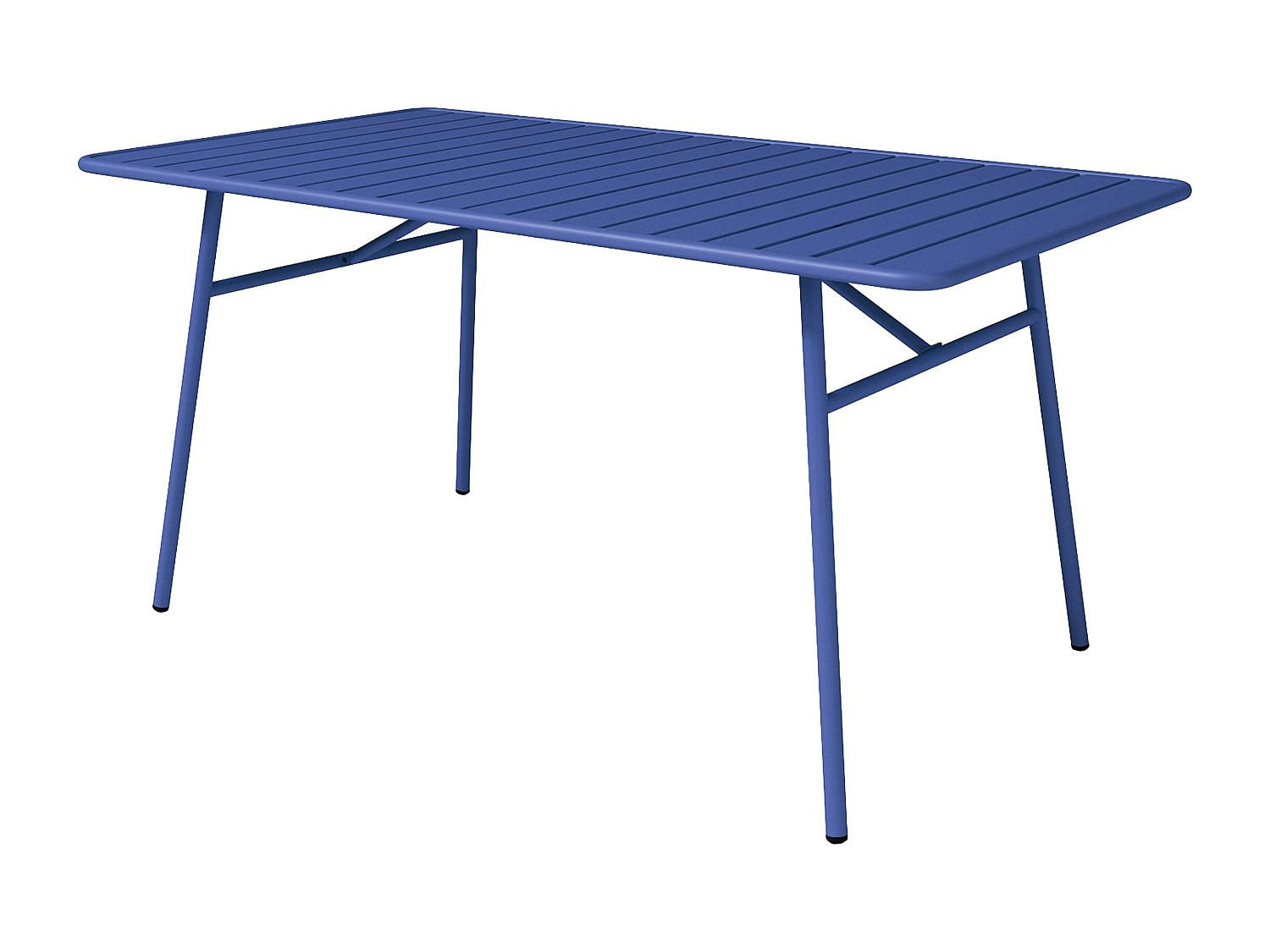 GARTENTISCH - 4 , 6 -Sitzer - Stahl - marineblau - MIRMANDE - Blau, Metall (80/160/74.5cm) - Vente-Unique