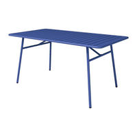 GARTENTISCH - 4 , 6 -Sitzer - Stahl - marineblau - MIRMANDE - Blau, Metall (80/160/74.5cm) - Vente-Unique