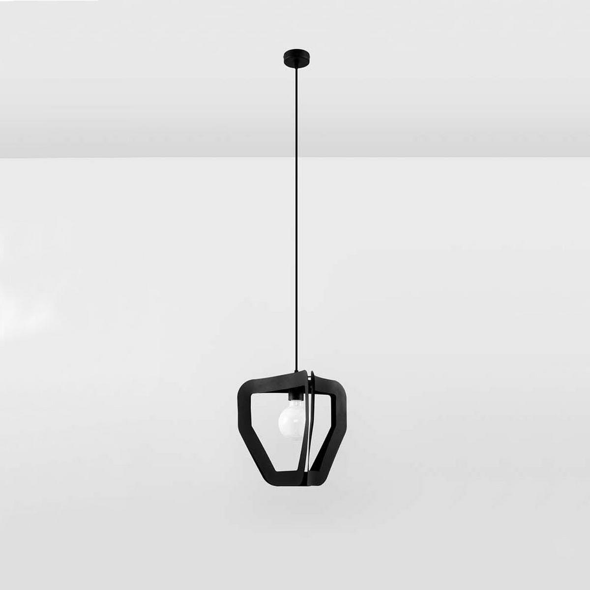 PENDELLEUCHTE Stahl Schwarz Dreieckgestell - Schwarz, Metall (35/32/120cm)