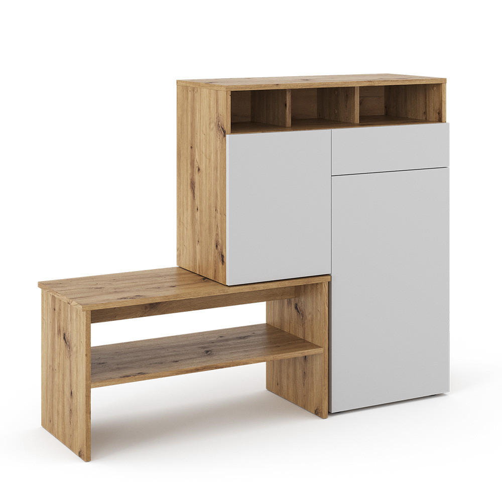 SCHUHSCHRANK Selena Braun 124.5 x 102 cm - Braun, Holzwerkstoff (124.5/102/35cm) - Vicco