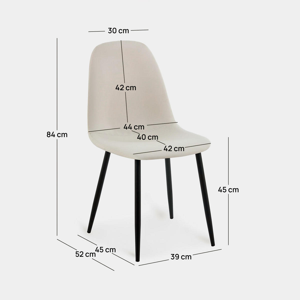 ESSZIMMERSTUHL Elia Beige 44 cm x 84 cm 4er-Set - Beige, Leder (44/84/52cm) - Klast Home
