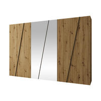 DREHTÜRENSCHRANK Zen 2L 300 cm - Schwarz/Eiche Artisan, Holzwerkstoff/Kunststoff (300/202/50cm) - MIRJAN24