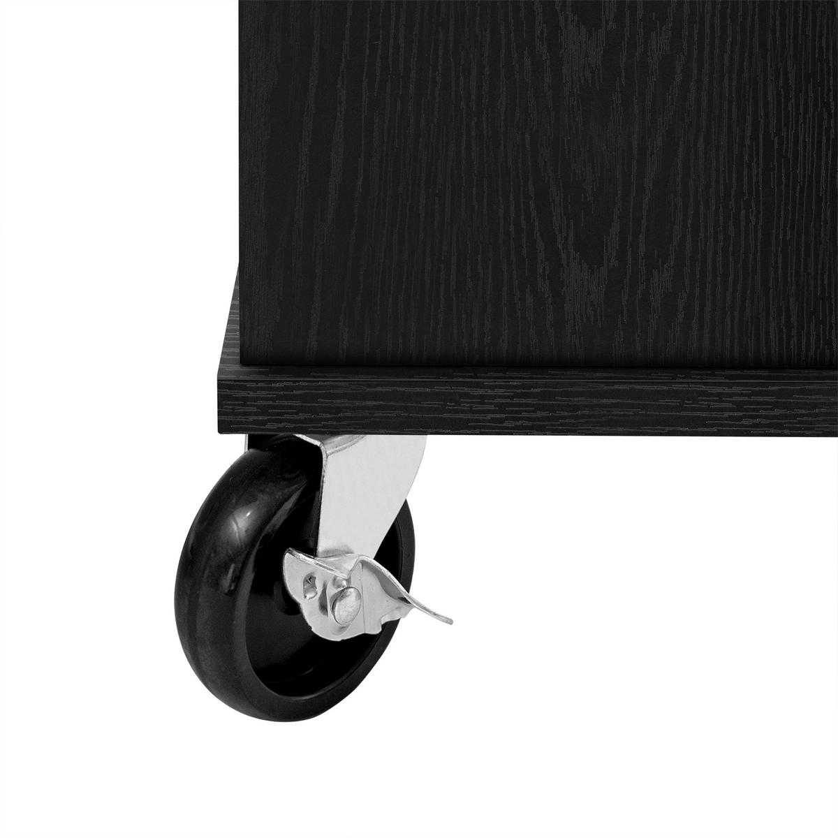 KÜCHENINSEL DE-41106 120/40-70/92 cm mit ausklappbarer Arbeitsplatte Schwarz - Schwarz, Holzwerkstoff (120/92/40cm) - ComfortXL