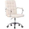 DREHSTUHL Stoff creme - Chromfarben/Creme, Textil/Metall (56/93/60cm) - CLP