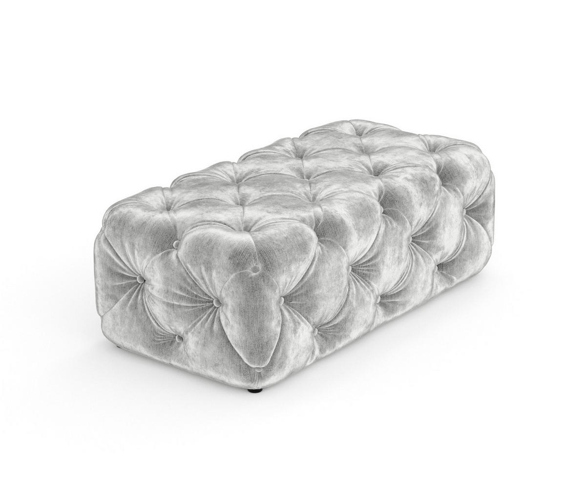 POUF Cosimo Hellgrau Chenille - Hellgrau/Schwarz, Holz/Holzwerkstoff (130/39/65cm) - Maison de Reve