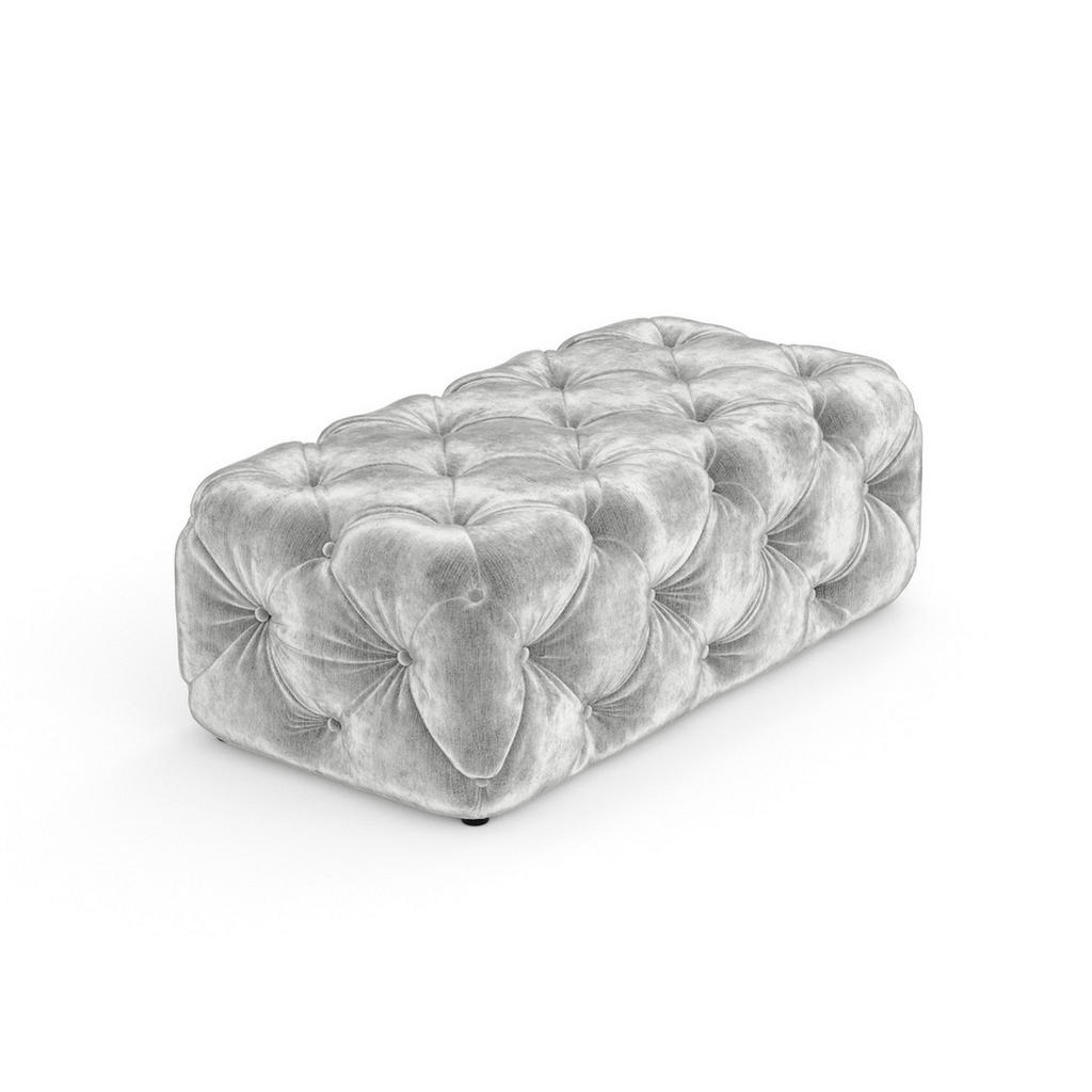 Thumbnail - Maison de Reve Pouf, Hellgrau, Textil, 2-Sitzer, Füllung: Schaumstoff, Rund, 130x39x65 cm, Oeko-Tex® Standard 100, FSC 1...