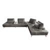 MODULSOFA WIOLO Grau Leder - Silberfarben/Grau, Leder (350/83/240cm) - KAWOLA
