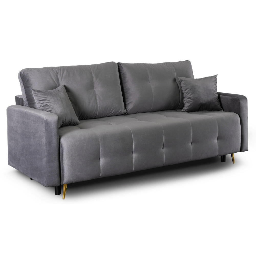 SCHLAFSOFA SEUL ausziehbar Zweisitzer Grau - Grau, Holz/Textil (214/98/102cm) - makarowski meble