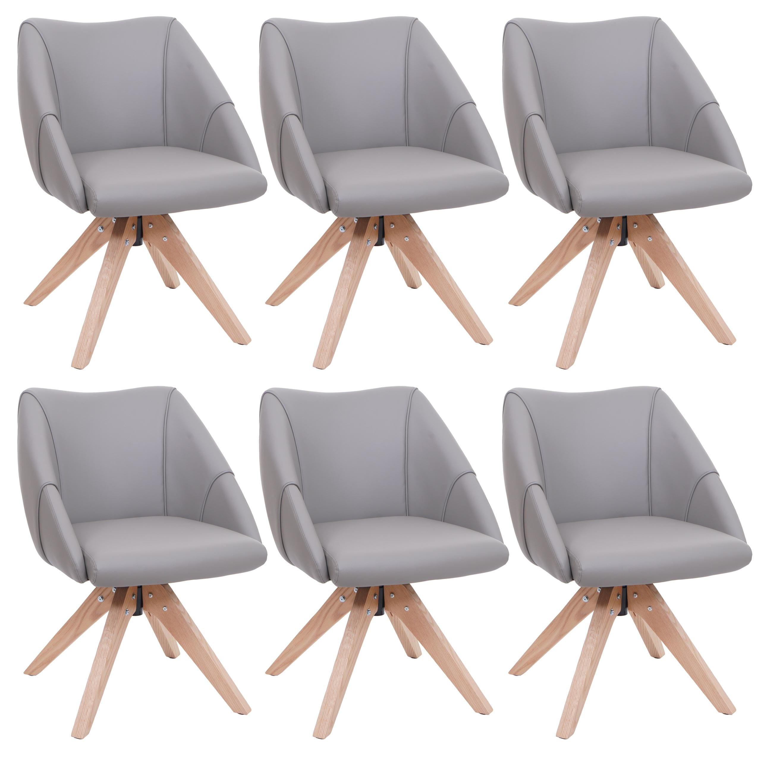 ESSZIMMERSTUHL Hellgrau 6er-Set - Hellgrau, Kunststoff (57/85/60cm) - MCW