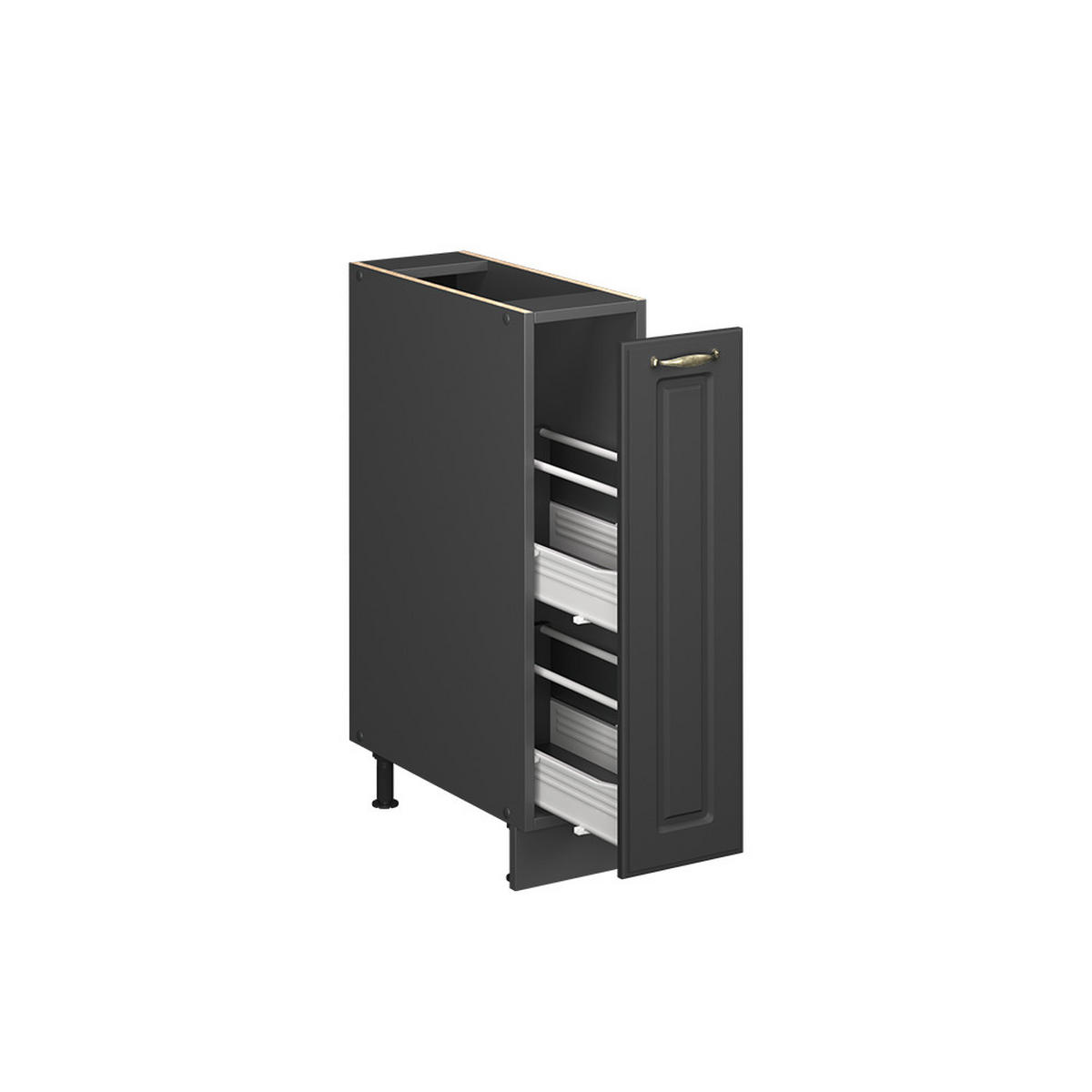 APOTHEKERSCHRANK Fame-Line, Anthrazit-Gold Landhaus/Anthrazit, 20 cm, AP Eiche - Anthrazit, Holzwerkstoff (20/82/60cm) - Vicco