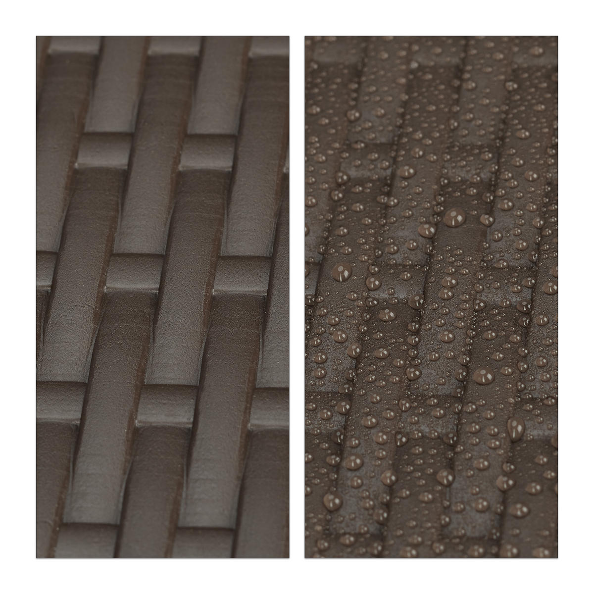 BALKONHÄNGETISCH - Braun, Kunststoff/Metall (63/60/84cm) - Relaxdays