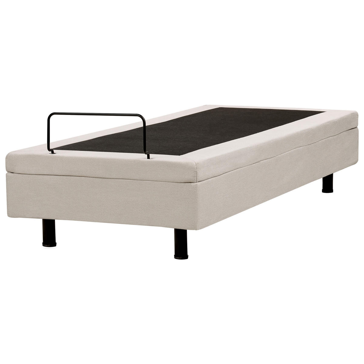 VERSTELLBARES-BETT 80/200 cm Hellbeige Duke II - Beige/Schwarz, Textil (80/200cm) - Beliani