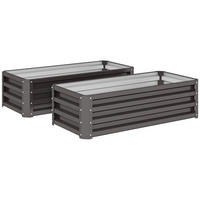 HOCHBEET Metall 2er Set 110x50x30 cm offen dunkelgrau - Dunkelgrau, Metall (110/30/50cm) - Fortuna Lai
