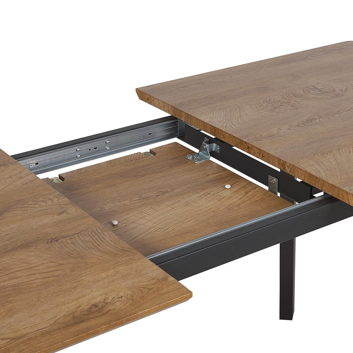 ESSTISCH 160-200/90/76 cm Dunkelbraun, Schwarz Rechteckig Salvador - Dunkelbraun, Holzwerkstoff (200/90/76cm) - Beliani