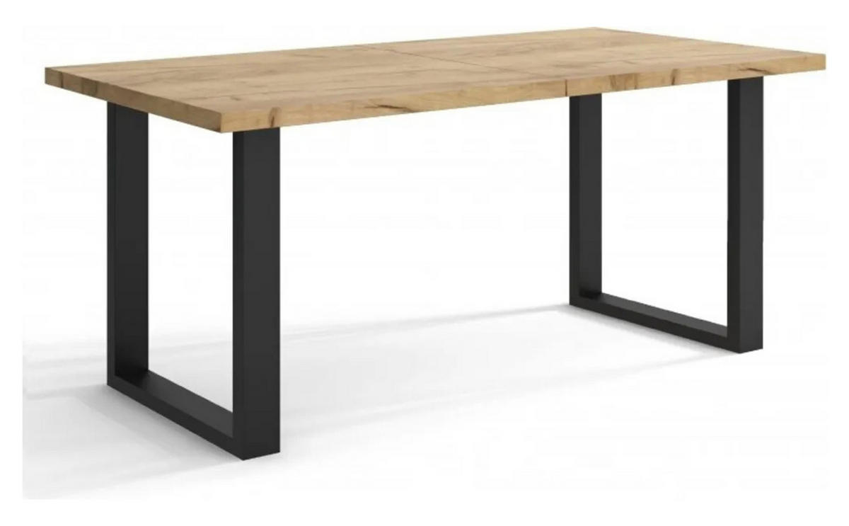 ESSZIMMERTISCH TIMI, ausziehbarer Tisch, Größe: 120 x 80 cm bis 170 cm, Wohnzimmertisch Farbe: Braun, mit Holzbeinen in Farbe Schwarz - Schwarz/Braun, Holzwerkstoff (80/120/76cm) - Sepro Meble
