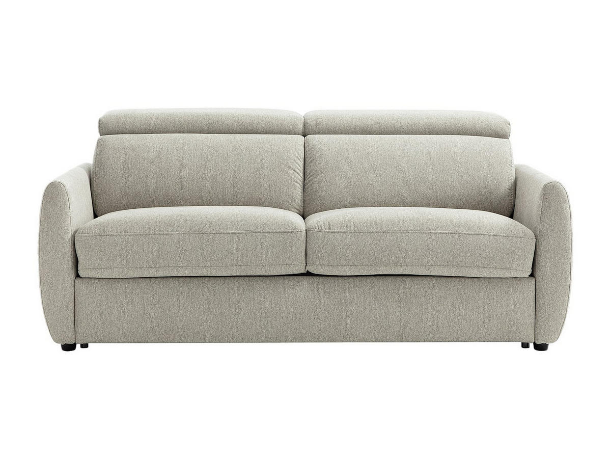 3-SITZER-SCHLAFSOFA mit Schlaffunktion aus hellgrauem Stoff SOVALI - Hellgrau, Textil (191/83.5/224cm) - Vente-Unique