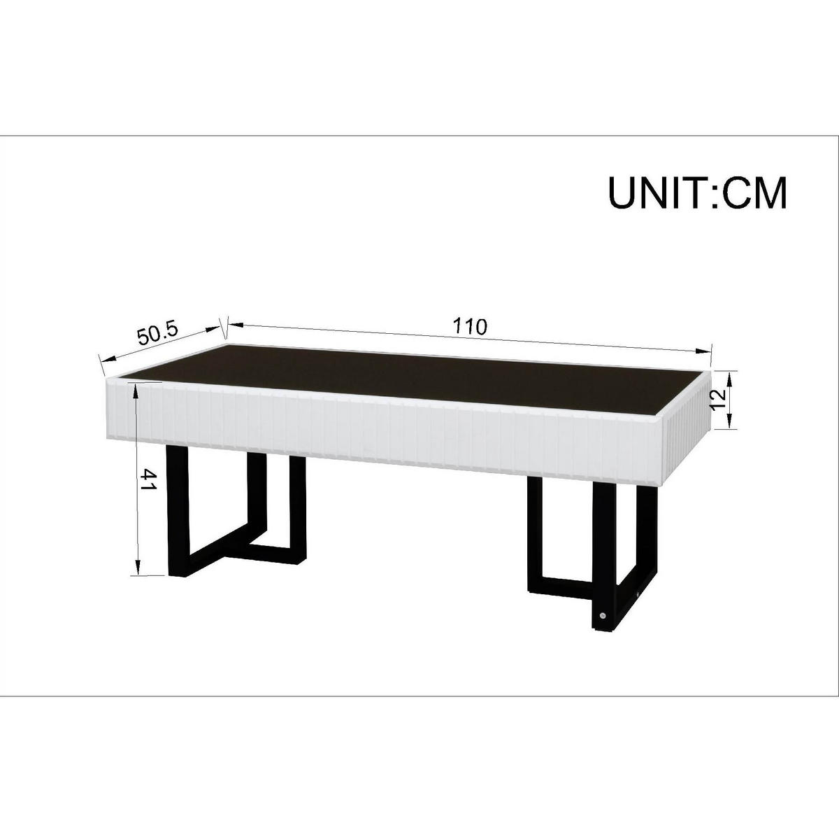 WOHNZIMMERMÖBEL-SET TV-Schrank und Couchtisch Schwarz/Weiß 2-tlg. - Schwarz, Holzwerkstoff (50.5/41/110cm) - Beauniv