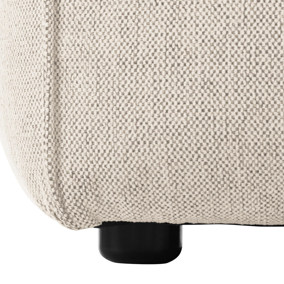 POLSTERHOCKER - Beige/Schwarz, Kunststoff/Textil (81/38/100cm) - home24