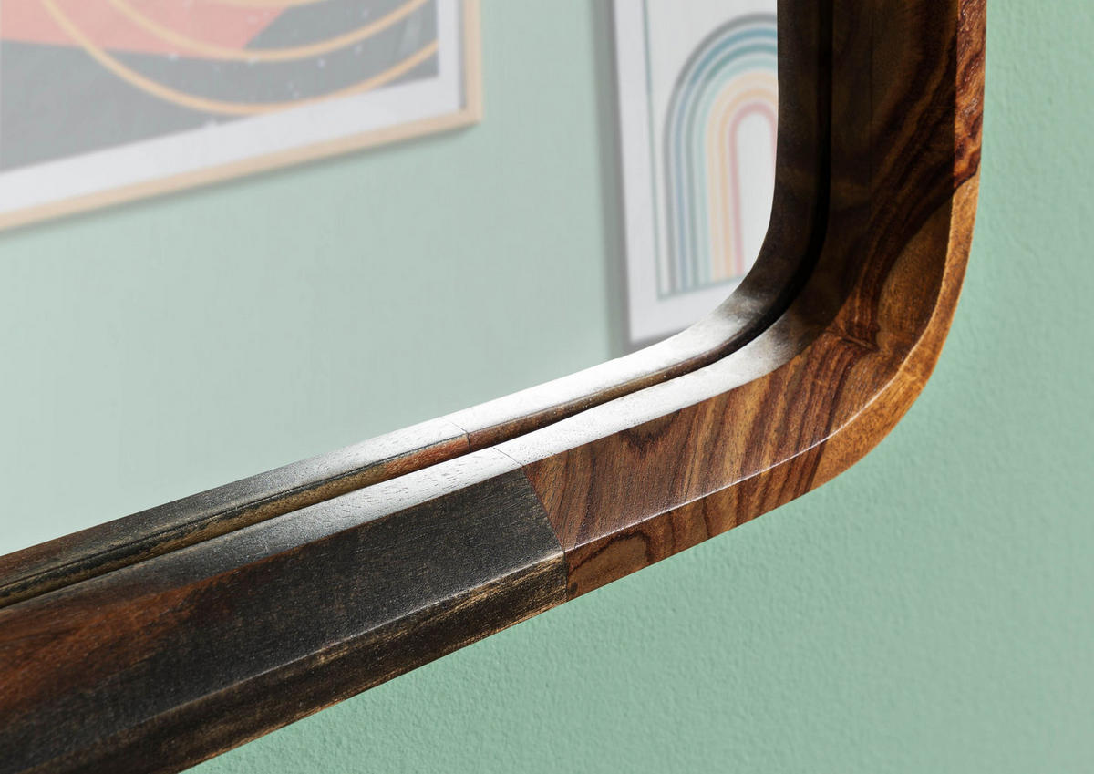 WANDSPIEGEL Sheesham 60x5x90 dunkelbraun lackiert MAILAND #240 - Dunkelbraun, Holzwerkstoff (60/90/5cm) - Massivmoebel24