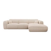SOFA - 5 Personen - samt - beige Pogni - Beige, Textil (280/73/165cm) - Vente-Unique