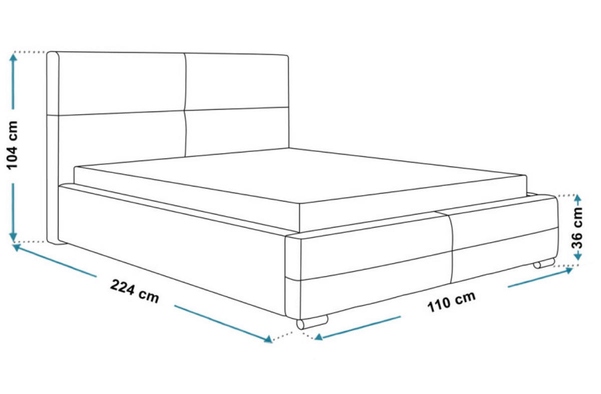 BETT Grau BEN 3 Stoff Plüsch 90x200 cm - Hellgrau/Grau, Textil (90/200cm) - Sepro Meble