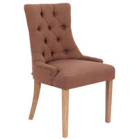 WOHNZIMMERSTUHL Stoff braun - Naturfarben/Braun, Holz/Textil (55/92/58cm) - CLP