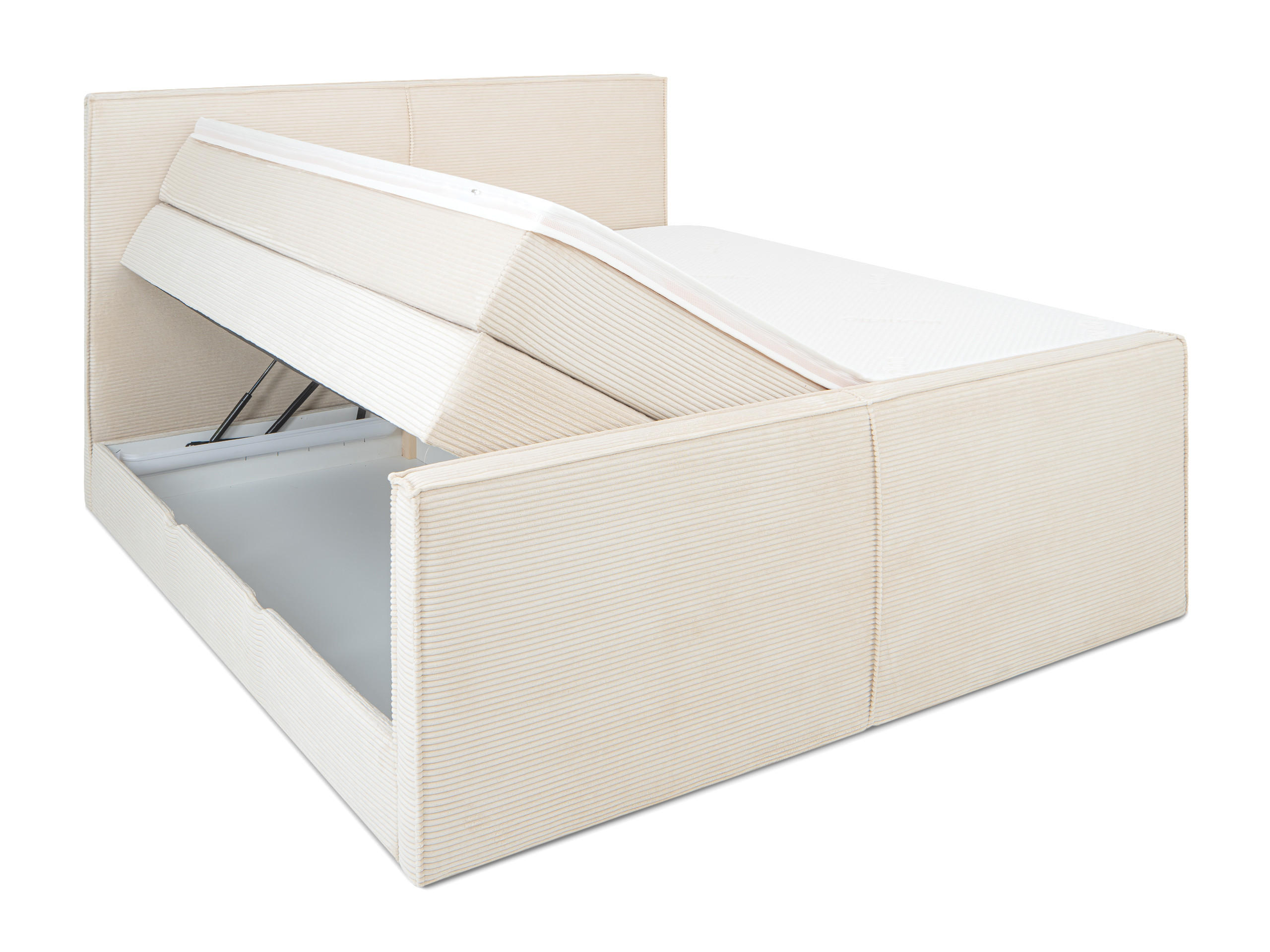 BOXSPRIGBETT Buffalo Beige 160/200 cm H3/H4 Cord - Beige, Textil (160/200cm) - wonello