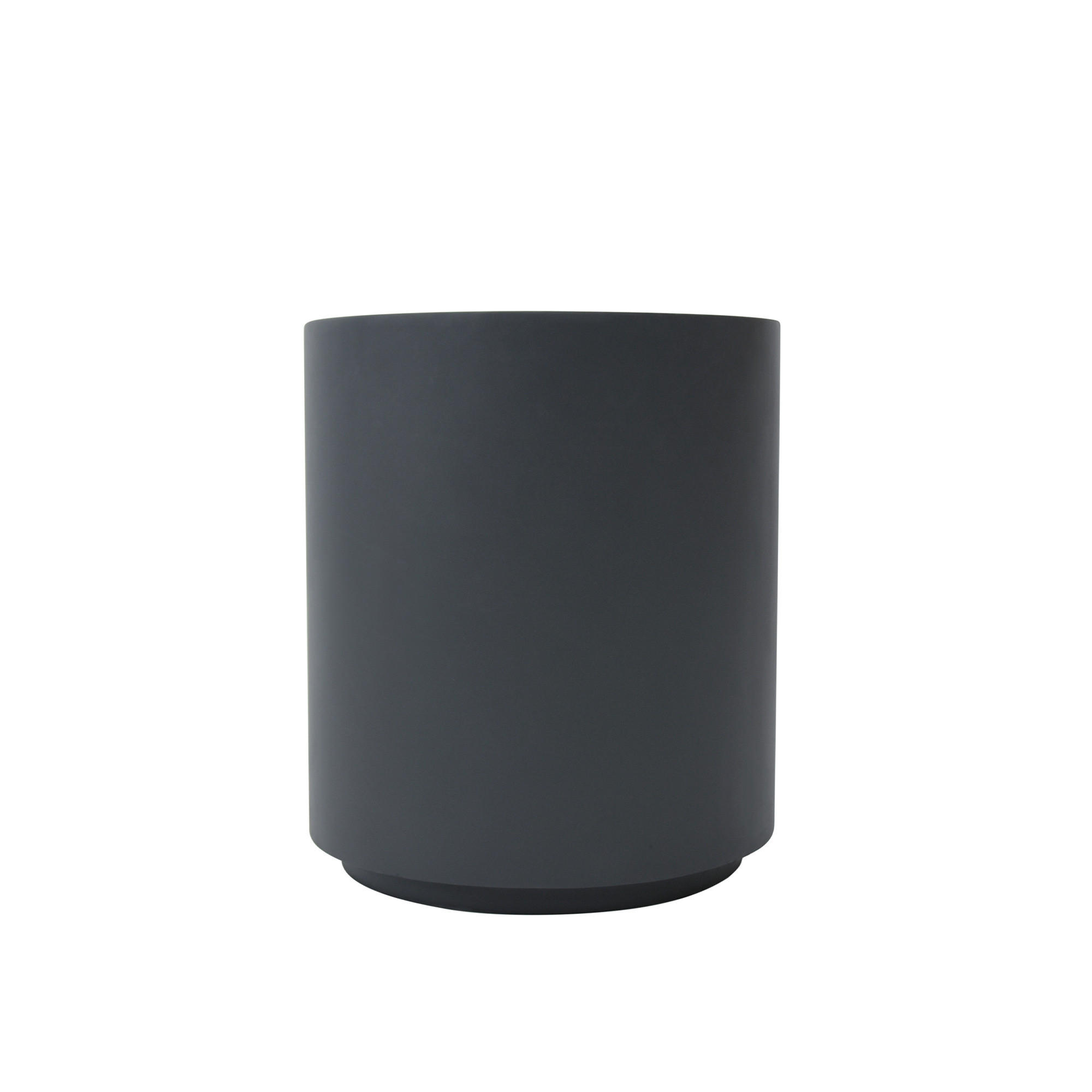 BEISTELLTISCH ROME Rund Groß Zementoptik 45 x 45 x 51 cm - Schwarz, Naturmaterialien (45/45/51cm) - Elementi