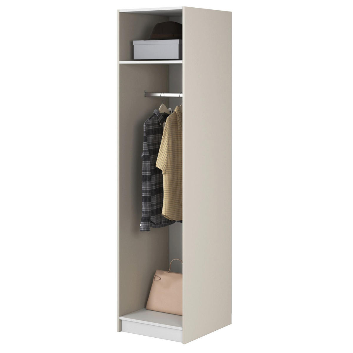 KLEIDERSCHRANK Moonir Greige 50 cm - Taupe/Goldfarben, Holzwerkstoff/Metall (50/200.5/57cm) - Selsey