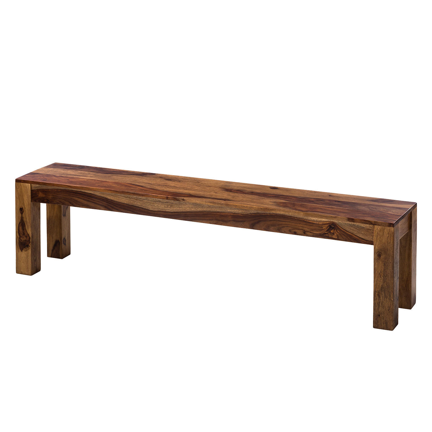 SITZBANK - Sheesham massiv - Sheeshamfarben, Holz (180/45/35cm) - home24