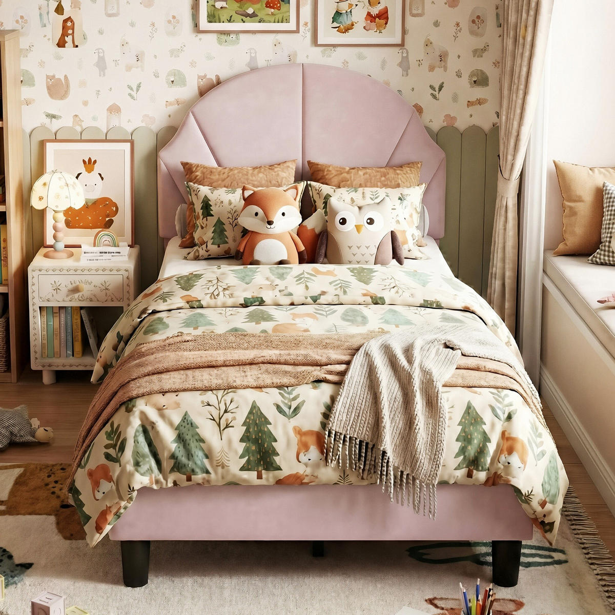 POLSTERBETT Klassisch mit Höhenverstellbarem Kopfteil 90/200 cm Samt Rosa - Pink, Textil (90/200cm) - Creahappy