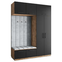 GARDEROBENSCHRANK REMA 180/240/60 cm Modern Eichefarben - Eichefarben/Schwarz, Holzwerkstoff (180/240/60cm) - MASSENO