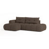 ECKSOFA FLUMA L-S Braun Geflochtener Stoff mit Schlaffunktion - Braun, Holz (274/165cm) - MASSENO