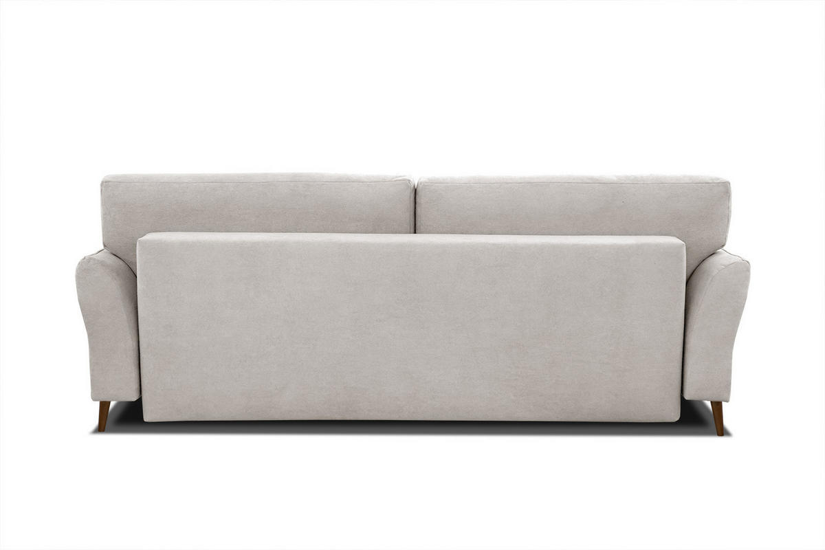 SOFA FIGARI 3-Sitzer mit Schlaffunktion, ecru - Ecru/Braun, Holz/Textil (232/90/107cm) - Courtois Laville