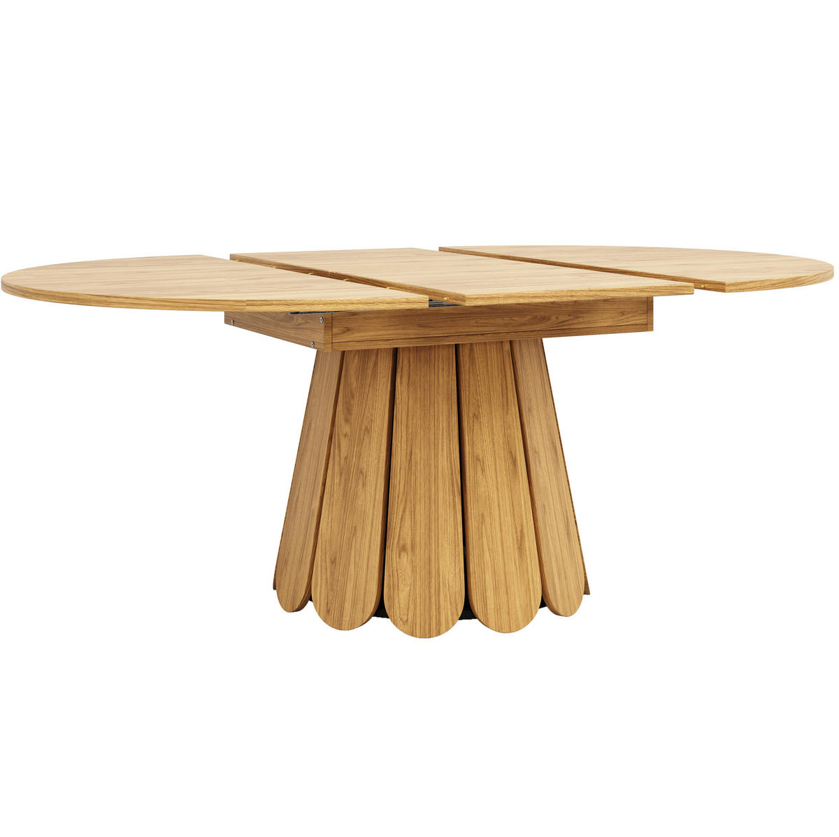 ESSTISCH aus MDF 118(158)x118x76,8 cm Naturfarben ausziehbar mit Holzoptik und runder Tischplatte - Naturfarben, Holzwerkstoff (158/118/76cm) - Modfu