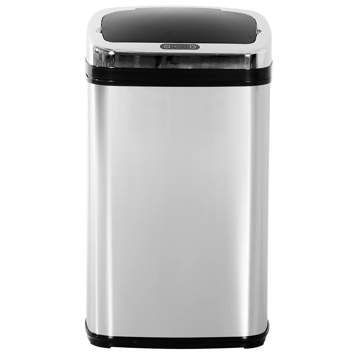 MÜLLEIMER MIT SENSOR 30L 33/25/58 cm Edelstahl Silber Automatischer Abfalleimer Küche - Silberfarben, Metall (25/58/33cm) - Rolipo