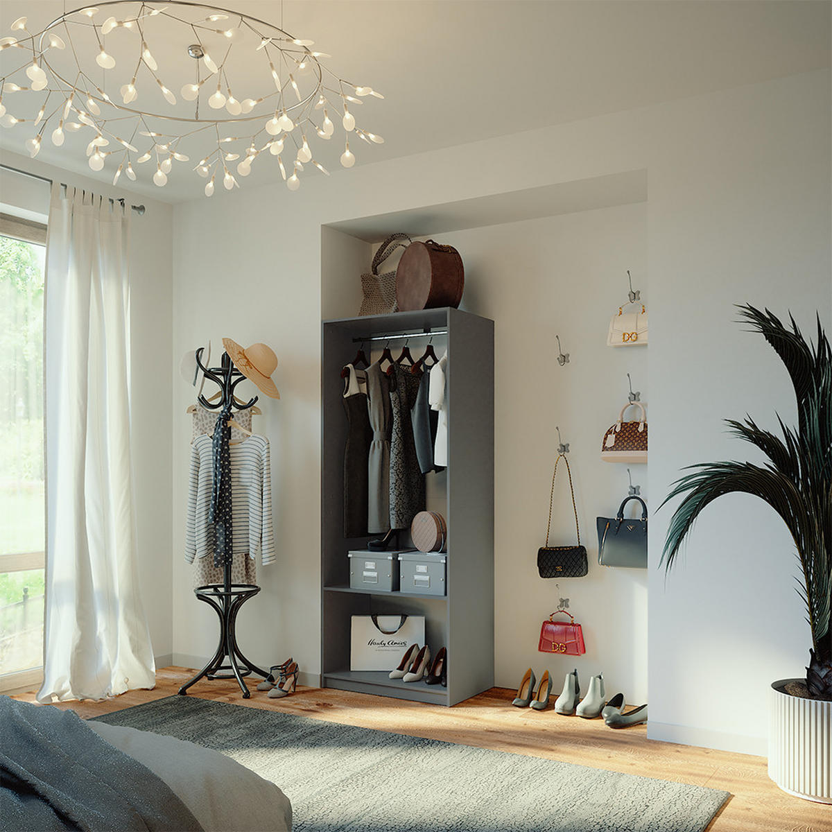 ŠATNÍ SKŘÍŇ Elmo Antracit - antracitová, kompozitní dřevo (80/200/50cm) - Vicco